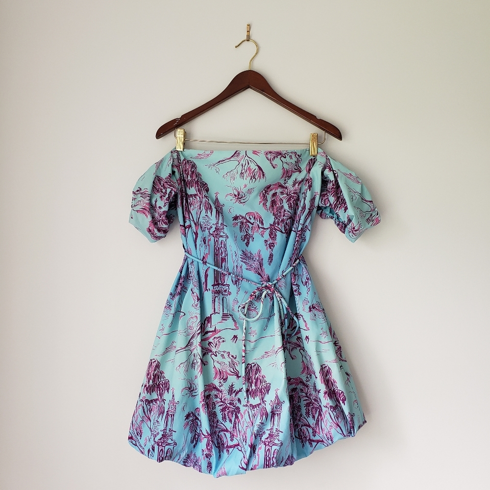 STAUD Ash Dress in Feather Tree Blue 12